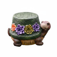 Weather Resistant Fungus-Shaped Garden Stool Hand-Painted Look Resin Fungus-Shaped Seat Bright Colors for Outdoor