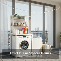 Multi-Functional over Washing Machine Storage Rack Multifunctional over Washing Machine Shelf Large Capacity Laundry Room Organizer Long-Lasting for Balcony