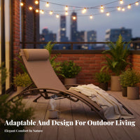 Weather-Resistant Patio Chaise Lounge Set Ergonomic Design S-Shaped Chaise Adjustable Backrest Sun Lounger Full frame comfort for Pool Owners, Hotel Managers, Balcony, pool deck, Beach, Garden