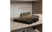 Traditional Skirt Hanger Space Saving Wooden Skirt Hanger Clip Smooth Finish Solid Wood Pants Clamp for Wardrobe, Retail Display