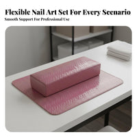Soft Padding Snakeskin Pattern Hand Rest and Mat Easy to Clean Manicure Hand Pillow Comfortable for Manicurists, Clients, Home, Travel
