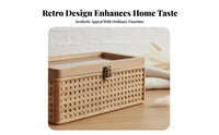 Woven Decorative Box Vintage Design Household Storage Multipurpose for Bedroom