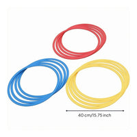 12 Pieces PP Material Football Agility Rings Red Blue Yellow 12 Pack Agility Rings Colored Set Football Training Hoop Indoor Outdoor Use for Sports Practice