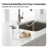 Universal Fit Water Purifier T-Adapter Easy Shut-Closed 3-Way Faucet Connector Rust-Resistant Flow Regulation Switch Long-Lasting Construction for Homeowners, DIY Enthusiasts, Plumbers, Under-Sink Area, Kitchen, Bathroom, Laundry Room
