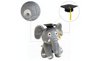 Stuffed Elephant with Graduation Cap Commemorative for Study Room, Students