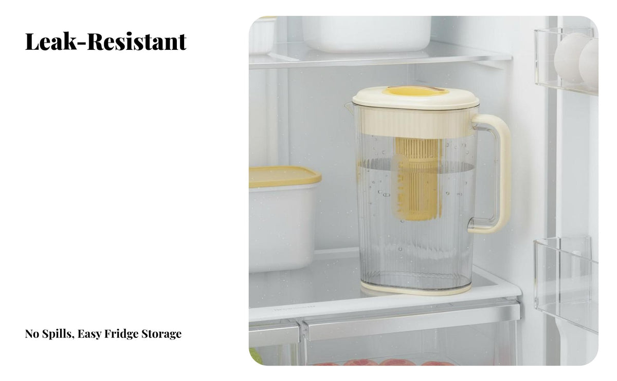 Large Capacity Beverage Pitcher Sealed Lid Refrigerator Drink Container with Spout Leak-Tight Seal Iced Tea Pitcher with Infuser for Picnic, Party
