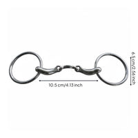 Rust Resistant Stainless Steel Horse Bit Curved Link Loose Loop Snaffle Long-Lasting Loop Snaffle Bit Easy to Clean for Riders, Trainers, Training