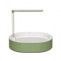 Green and White Parrot Bath Basin Rounded Rectangular Bird Shower Bath Integrated Side Support Parrot Bathtub Clear Tube