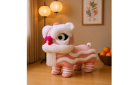 Lion Dance Stool Padded Cushioned Textile Lion Stool Rounded Head Kids Furniture for Children