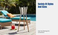 Stainless Steel Champagne Ice Bucket, Large Capacity, With Stand, Detachable, Home Bar Wine Chiller