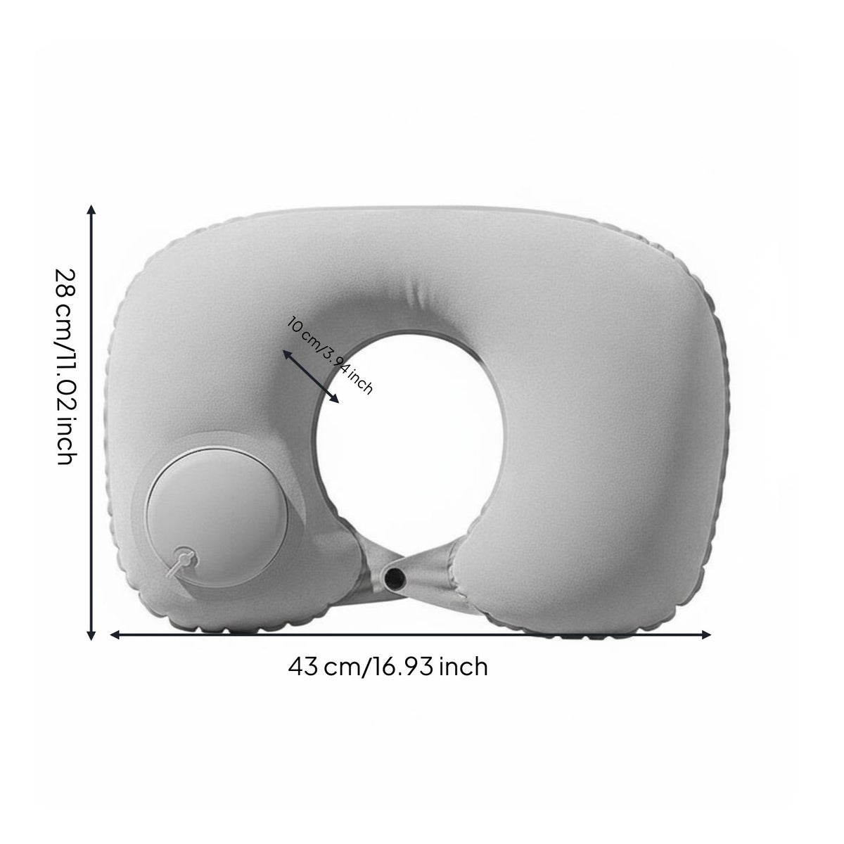 Multi-Purpose Inflatable Travel Pillow Lightweight Portable Air Pillow Neck Support for Travelers, Campers, Car Rides