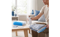 10 Pieces Transparent Vacuum Storage Bags with Electric Pump Reusable Vacuum Compression Storage Bags Long-Lasting Heavy-Duty for Travelers