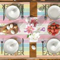 Easter Placemat Festive Bunny Placemat Washable Printed Linen Table Mat for Home Restaurant Holiday Party