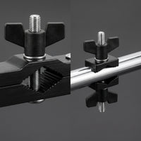 Matte Black Percussion Accessory Clamp Adjustable Drum Clamp with Mounting Bar Versatile Easy Adjustment for Percussionists