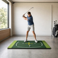 Golf Hitting Mat Driving Range Practice Pad with Cross Auxiliary Line for Indoor Outdoor Swing Training