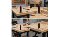 Spring-Loaded Workbench Stop with Push-Top Compact Spring-up Bench Dog Slimline Positioning Plug Stable for Woodworkers, Woodworking Tables