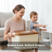 Handled Tote Box with Lid Portable Latching Tote with Handle Stackable Design