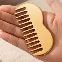 Polished Metal Massage Comb Portable Metal Comb with Rounded Teeth Long-Lasting Head Massage Tool Relaxing for Travel