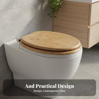 Silent Operation Wooden Toilet Seat Long-Lasting Slow Close Toilet Seat Easy Installation Bathroom Fixture Heavy Duty for Homeowners, Families, DIY Enthusiasts, Restroom, Home