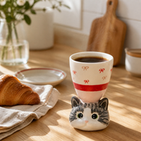 CONGSTUDIO Cute Cat Ceramic Mug Wine Glass Creative Cartoon Gift