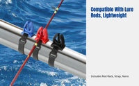 Fishing Rod Storage Organizer, Wall-Mounted Multifunctional Rack, Bridge/Boat Rail Holder, Elastic Band, Garage Display, Random