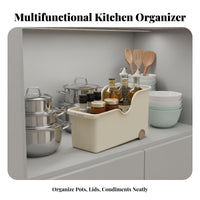 Sliding Cabinet Basket Wheeled Design Kitchen Organizer Easy Slide-Out