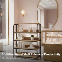 Heavy Duty Double-Sided Gondola Shelf High Load Capacity Double-Sided Gondola Shelving Stable Steel Frame Supermarket Display Shelf Reinforced Shelves for Retailers, Business Owners, Cosmetics Shop, Pharmacy