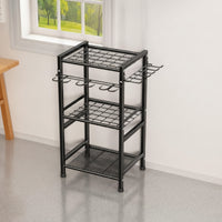 Garden Tool Organizer Heavy-Duty Tool Storage Rack with Hooks Multi-Tier Broom and Holder for Gardeners, Homeowners