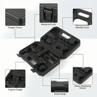 Molded Plastic Toolbox Waterproof-Style Hard Hard-Shell Container Clamshell Tool Case Compact Utility Box Textured for DIYers