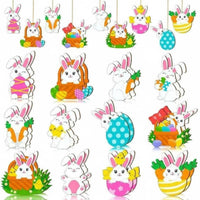 9 Pieces Easter Cutornament Set Cute Character Designs House Decoration for children