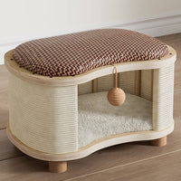 Cat House Stool Four-Season Enclosed Pet Hideaway Multifunctional Stackable Pet Condo for Entryway