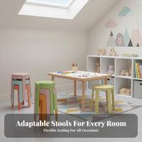 Space Saving Plastic Stool Heavy Duty Stackable Stool Long-Lasting Easy to Carry for Families, Students, Homeowners