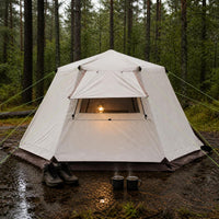 Portable Hexagonal Pop-Up Camping Tent for 4-6 People, Double Layer Waterproof Outdoor Shelter