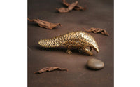 Compact Size Brass Pangolin Figurine Lost-Mold Casting Solid Brass Pangolin Ornament Collectible Creature Figure for Desktop