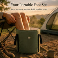 Portable Folding Foot Spa Bucket for Travel, Deep Leg Soaking Foot Bath Basin with Insulation