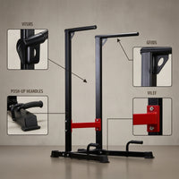 Bar Frame Floor-Standing Parallel Poles with Cross Brace Stable Stands for Fitness Enthusiasts, Athletes, Home Gym