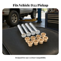 Silver-Tone Hinge Pin and Bushing Kit Durable Door Hinge Pin Kit Auto Parts Easy to Install