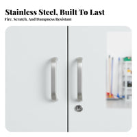 Mop and Broom Cabinet Fireproof Cleaning Supply Cabinet Sturdy Steel Construction Metal Broom Closet for Cleaners, Janitors, Hospital, School, Office
