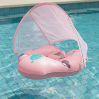 Thickened Material Baby Swim Buoy with Canopy Lightweight Inflatable Underarm Swimming Float Phthalate-Free Safe for Infants, Toddlers