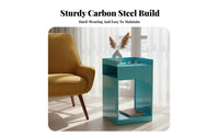 Movable Design Mobile Storage Cart Multifunctional Multi-Tier Rolling Cart Space-Saving Side Table Hidden Wheels for Apartment Dwellers, Office Workers, Living Room, Small Areas, Entryway, Bathroom