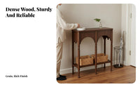 Minimalist Design Narrow Two-Shelf Entryway Table Space-Saving 2-Tier sideboard Table adaptable Use Hallway Stand Sturdy and long-lasting for homeowners, Apartment Dwellers, Interior Designers, Living Room, Behind Sofa, Office, Bedroom