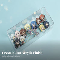 Acrylic Pin Storage Box Transparent Clear Display Case Versatile Dustproof Collectible Box for Collectors, Hobbyists, Bedroom, Office, Bookshelf