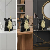 Musician Sculpture Black and Gold Music Figurine Exceptional Music Statue for Office Desk