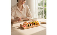 Sushi Taco Holder Compact Wooden Sushi Holder Elegant Stable for Home Chefs, Dinner Parties, Restaurants