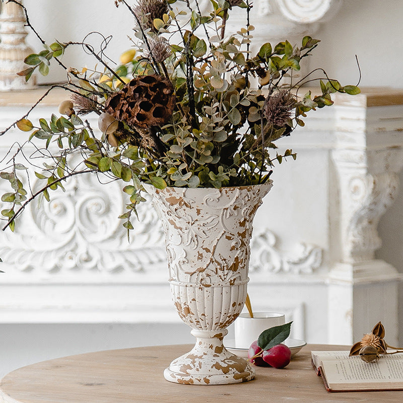 European Style Resin Tabletop Flower Arrangement Container Vintage Decor