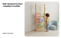 Forward-Facing Display Wall-Mounted Book shelf Narrow contour Floating Shelf Space-Saving Room Organizer Antifall-prevention rim for Children, Homeowners, Kindergarten, Playroom, Nursery, literacy Corner