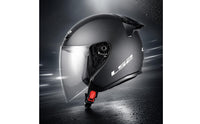 Open-Face Helmet Quick-Disconnect Buckle Half-Helmet Clear Visor Vehicle Gear