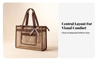 Top Zipper Closure Rectangular Mesh Tote Bag Stands Upright Mesh Beach Tote Large Capacity