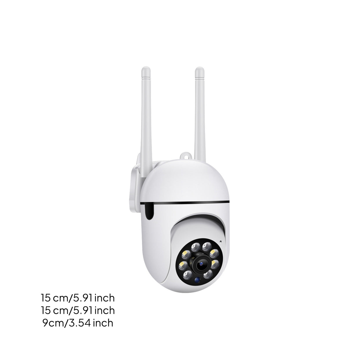 Compact Wireless Security Camera Wall-Mounted Camera with Antennas Motion Detection Standalone for Homeowners