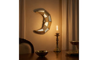 Antique Gold Crescent Wall Hanging Mirrored Mirror with Resin Frame Geometric Decorative Wall Mirror Compact for Entryway